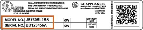 how to find serial number on ge gas stove